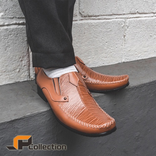 Original SPATOO Kode 209 Tan - Sepatu PDH Kulit Sapi Asli Jaminan Uang Kembali Jika Bukan Kulit