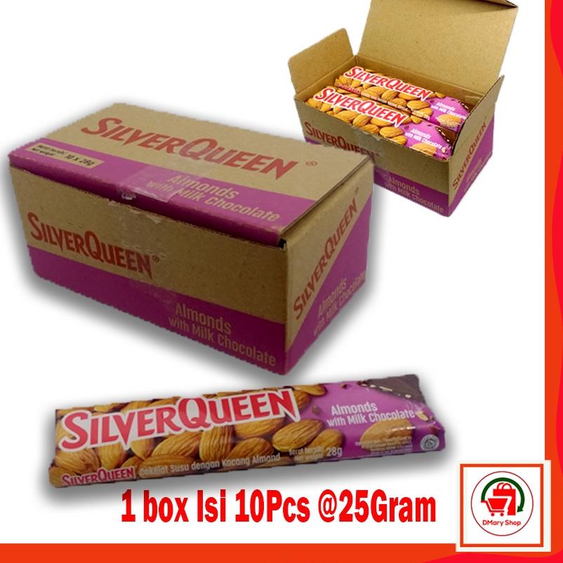 

✿ Silverqueen Almonds Cashews Milk Chocolate 1 Box Isi 10Pcs 250Gram ♕