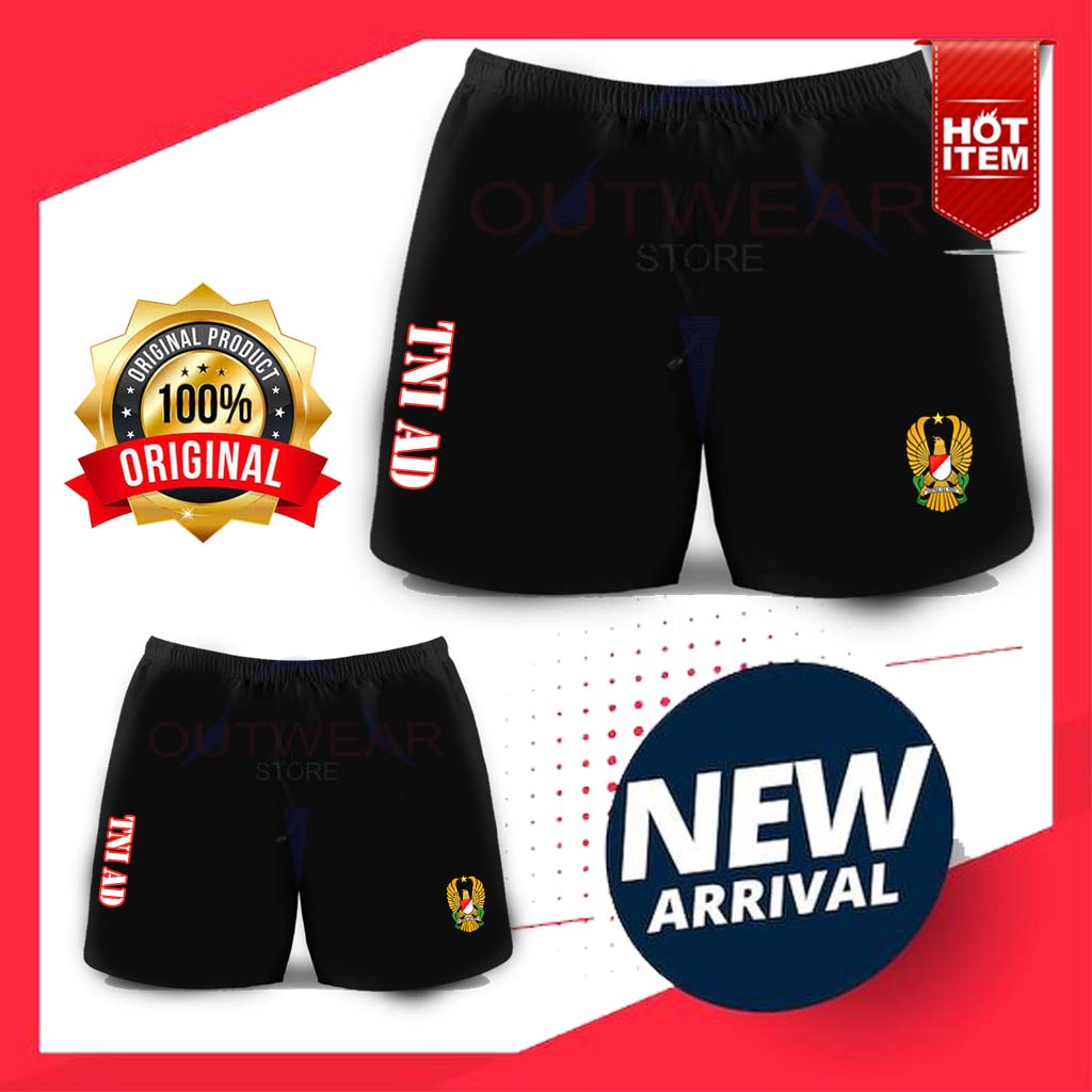 CELANA PENDEK RUNNING OLAHRAGA LOGO TNI AD