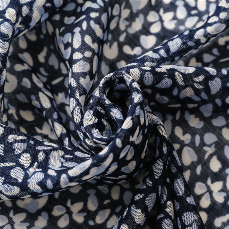 ITSFRIDAY MAUZA Scarf - Premium Pashmina Shawl Selendang Syal Pasmina Hijab Import Motif Small Flower Navy