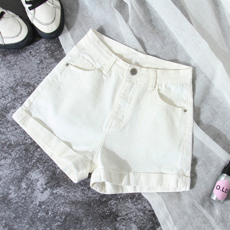 Celana jeans high waist wanita stretch kulot jeans korea hotpants cewek jeans celana pendek hitam denim celana pendek dewasa ootd