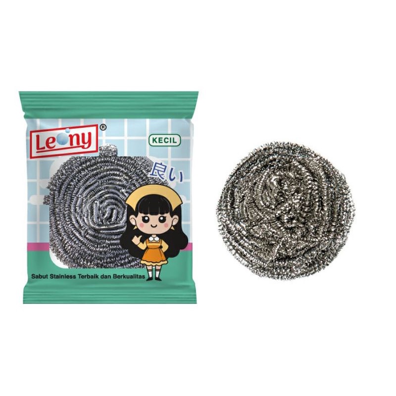 Leony Sabut Stainless Steel Kecil ( 12 pcs )