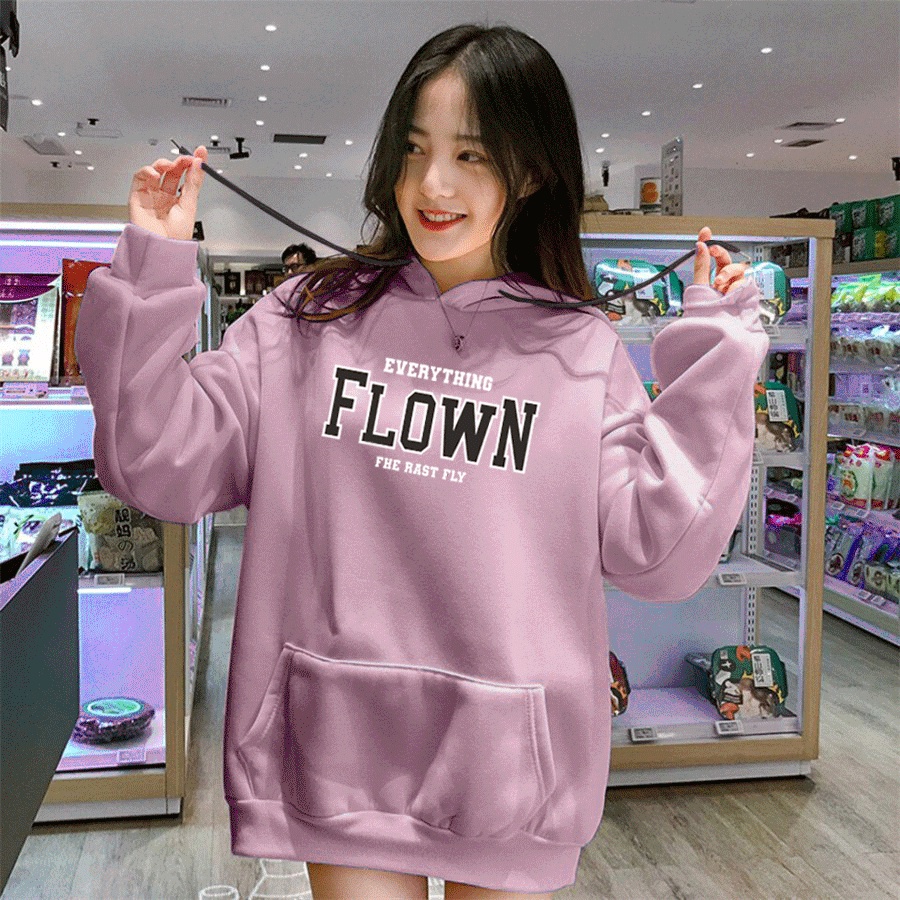 Sweater Wanita FLOWN Hoodie Remaja Dewasa Sweater Cewe Hoodie flecce Murah