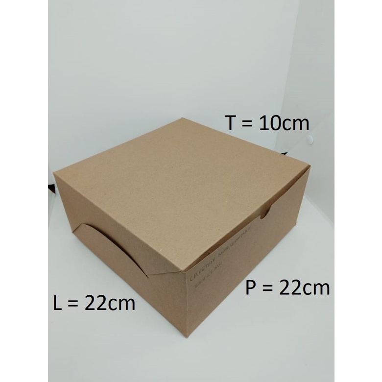 

CAKE BOX KRAFT 22X22X10 CM 10pcs NON LAMINASI 325 GSM