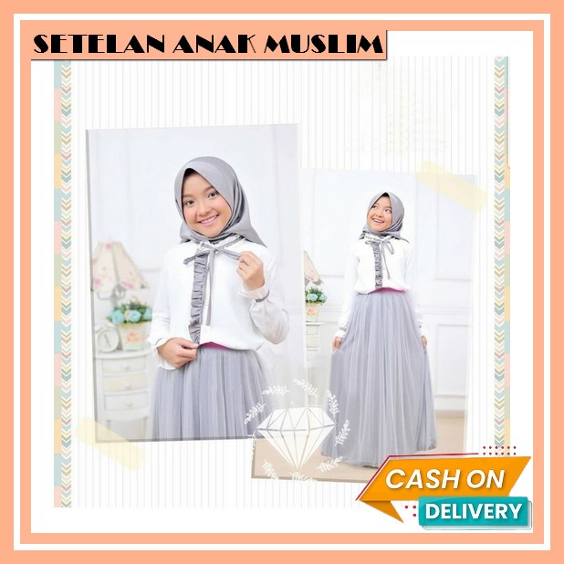 Setelan Anak Muslim Baju Stelan Viral Ramadhan Lebaran Korea Kekinian Remaja Murah One Set Cod Perem