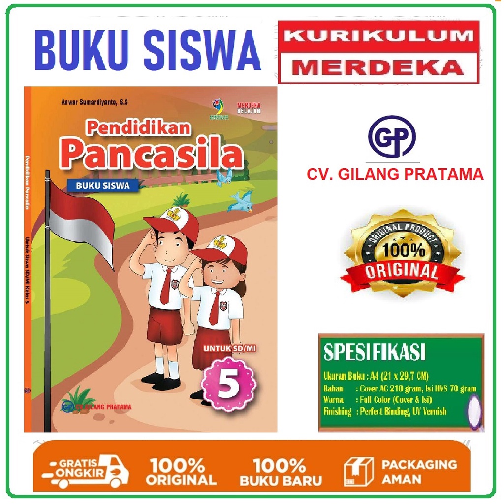 Jual Buku Siswa Pendidikan Pancasila Sd Mi Kelas V Kurikulum Merdeka Sd Kelas 5 Cv Gilang 8888