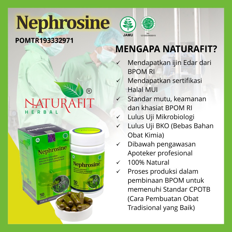 NEPHROSINE Naturafit / Membantu Menghancurkan Batu Urin di Ginjal - Original BPOM