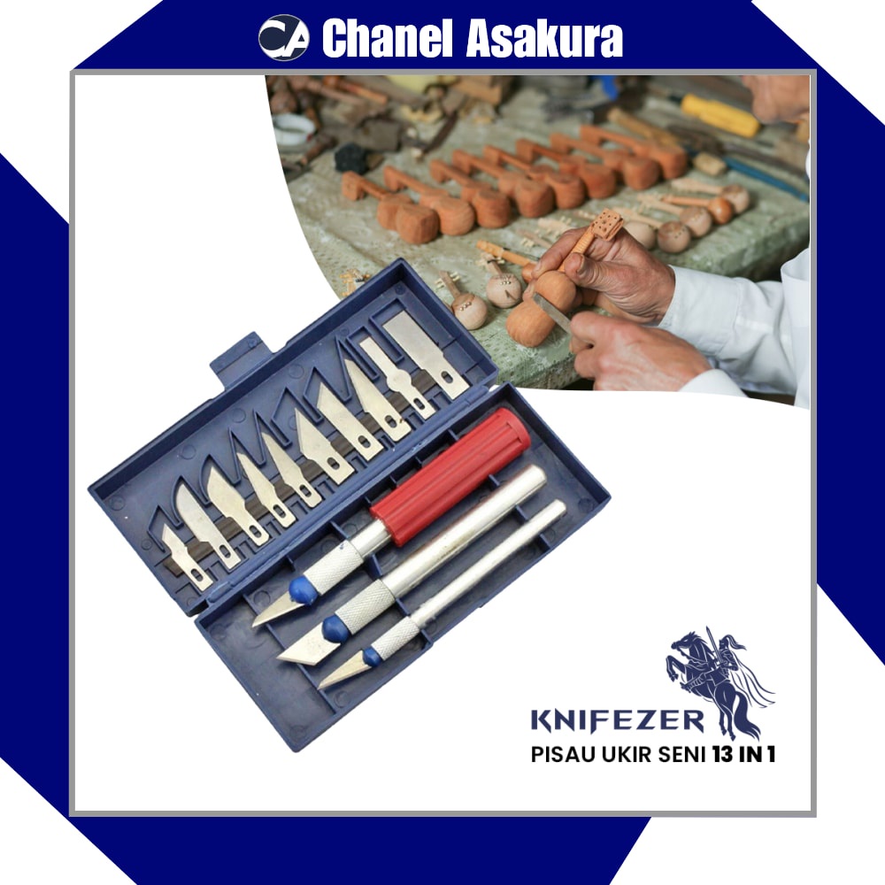 

Set Pisau Ukir Seni 13 in 1 Crafting Knife 3 Handle - A-003
