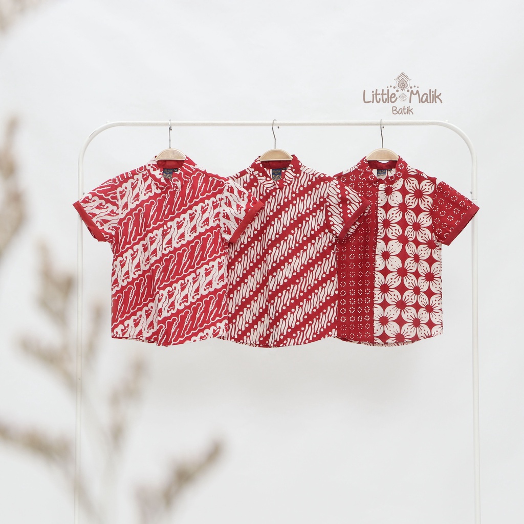 Kemeja Batik Anak Lengan Pendek By Little Malik Batik, Cap Solo