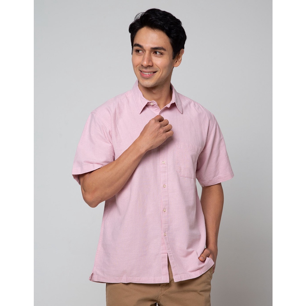 Scotch Kemeja Pendek Linen Polos Pria 114515679