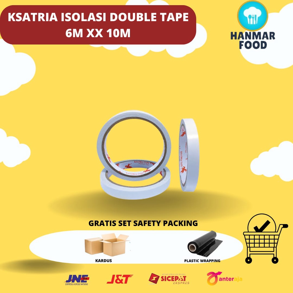 

Ksatria Tape Lakban / Isolasi Double Tape 6 mm x 10 meter