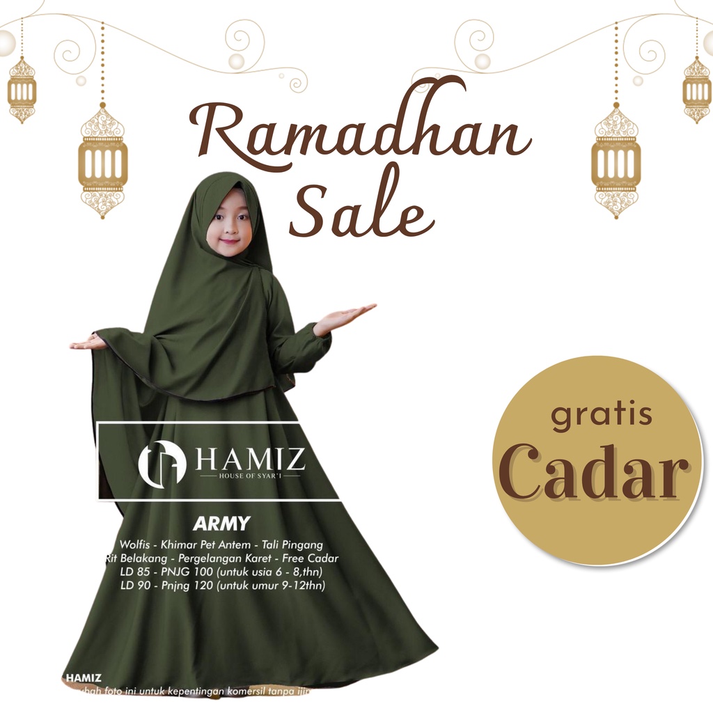 Gamis Muslim Anak Perempuan Terbaru Umur 7 - 15 Tahun Terbaru | Baju Muslim Set Hijab Dan Cadar