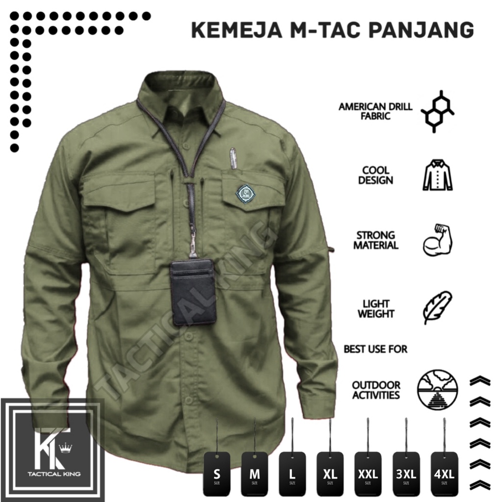 Kemeja Tactical M-Tac Lengan Panjang Termurah Best Seller/Kemeja PDL Lapangan