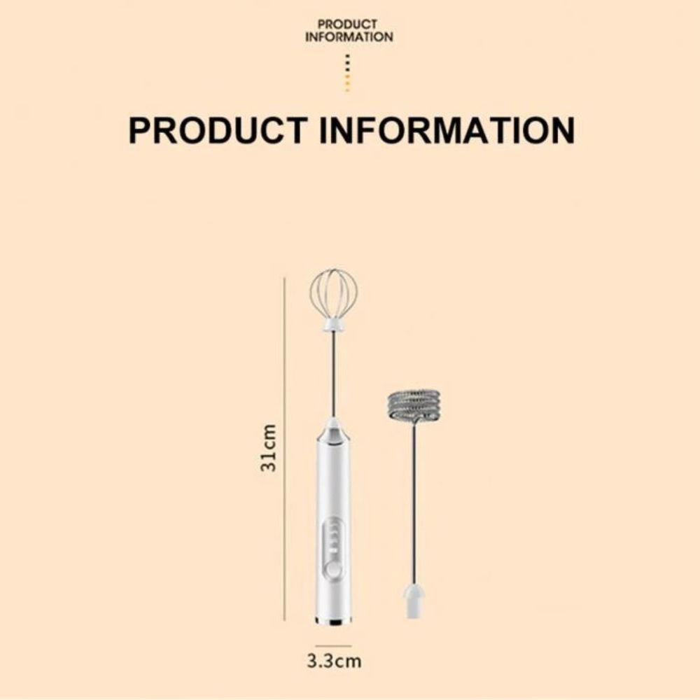 Hand Mixer Mini 2 in 1 Pengocok Telur Whisk Milk Frother - HM23 - White