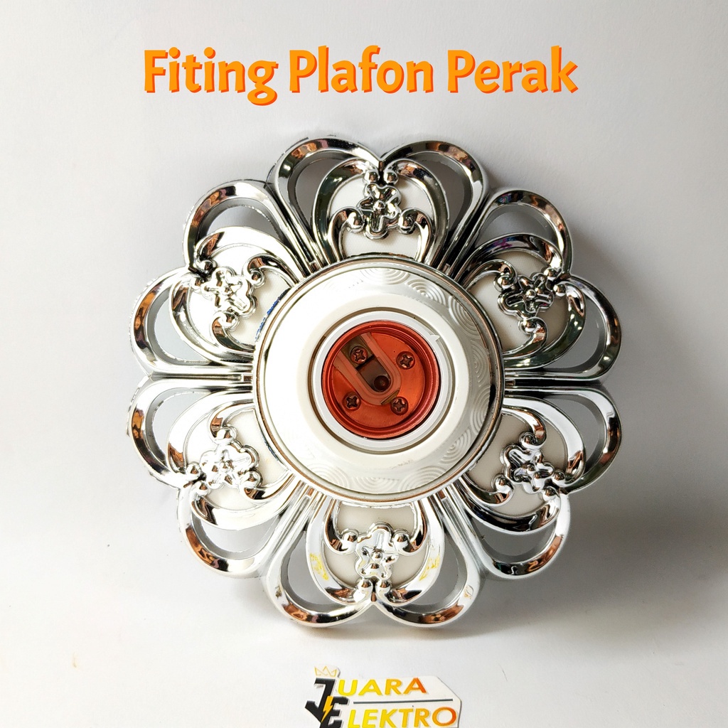 (1 PCS) Fiting Plafon Perak 0085W Seri B PUSH ON | Fitting Lampu Perak Push On