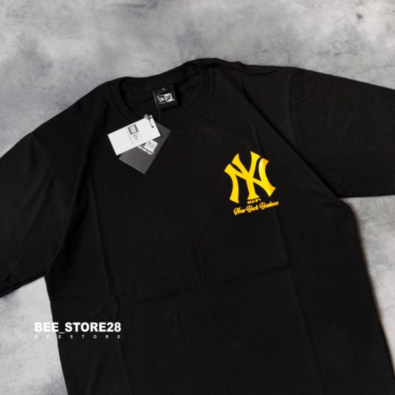 KAOS T-SHIRT NY YANKEES HITAM GOLD PREMIUM FULLTAG &amp; LEBEL