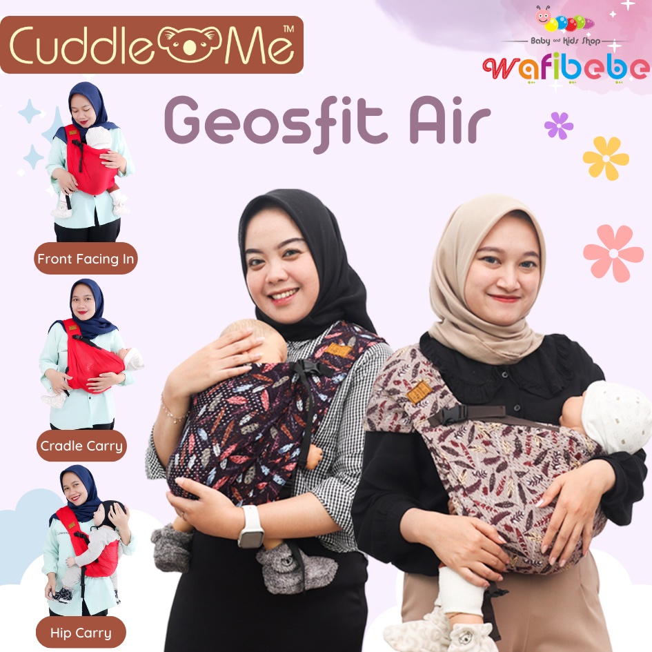 Cuddle Me GeosFit Air Gendongan Bayi Samping M Shape Cukin Sling Pouch Adjustable Air Mesh Newborn Baby Geos Fit Ergonomis