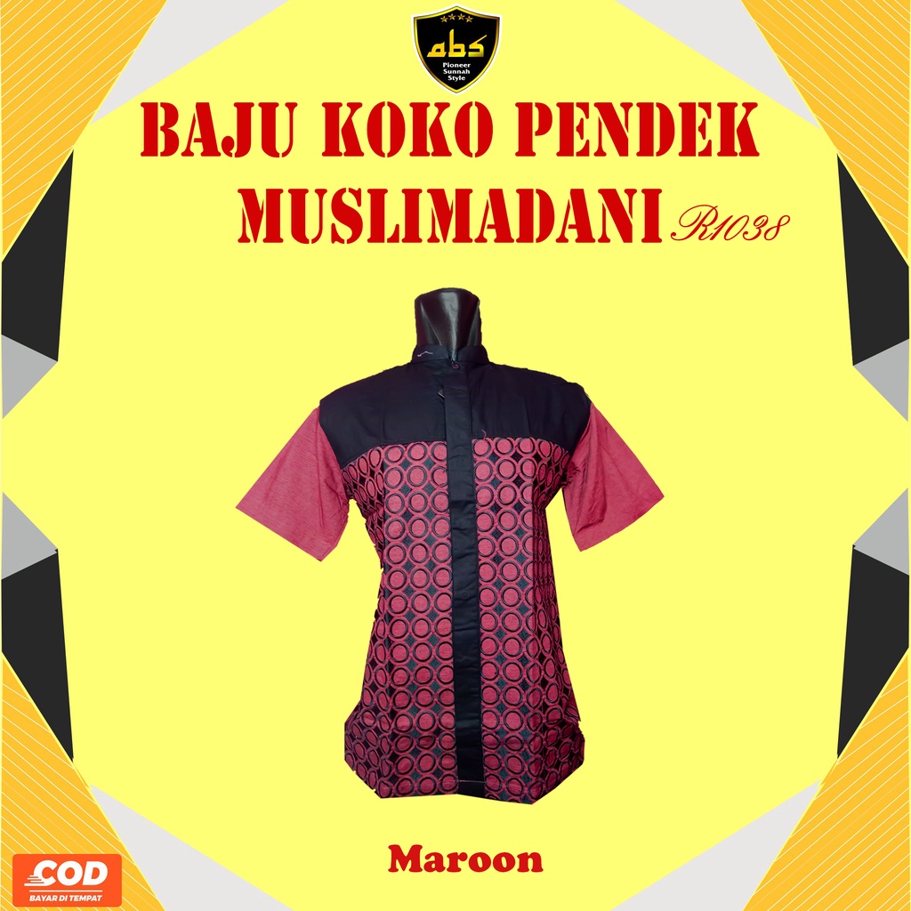 KOKO LENGAN PENDEK MUSLIMADANI / KOKO MOTIF / KOKO MUSLIM /  BAJU MUSLIM / KOKO BORDIR