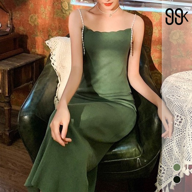 [Premium] Elegant Ruffle Long Dress 7078  (S/M/L)