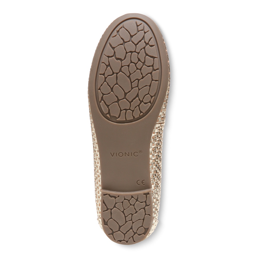 Vionic Anita Gold Flat Shoes Wanita
