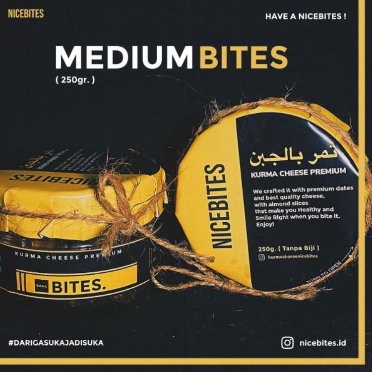 

♡ Medium Bites (250gr) | Kurma Cheese NICEBITES (Kurma Keju Lembut Tanpa Biji dengan Topping) ❀