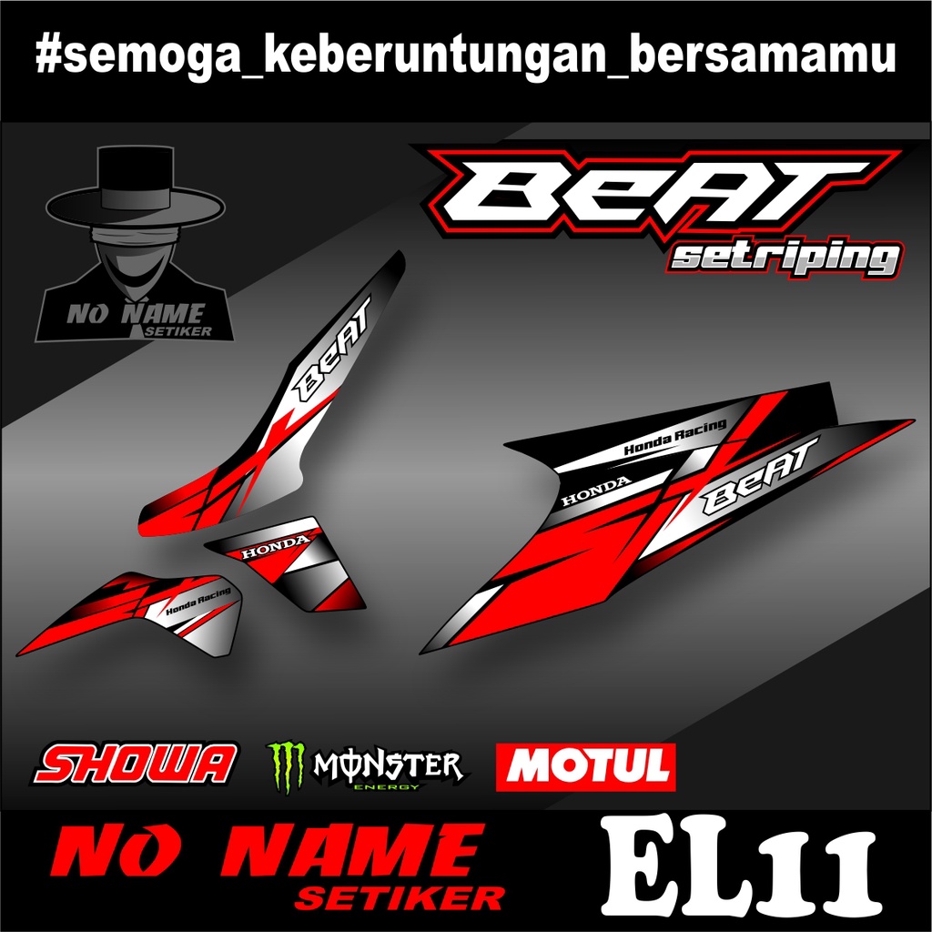 Striping Beat Karbu 2008 2009 2010 2011 2012 (el11) Variasi Sticker Stiker Skotlet Motor Scotlite List