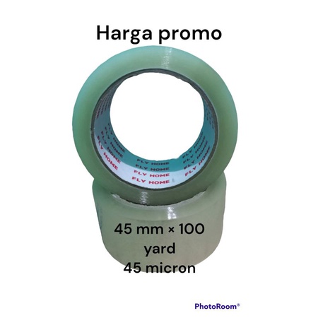 

Lakban bening/coklat fly home 45x100 yard