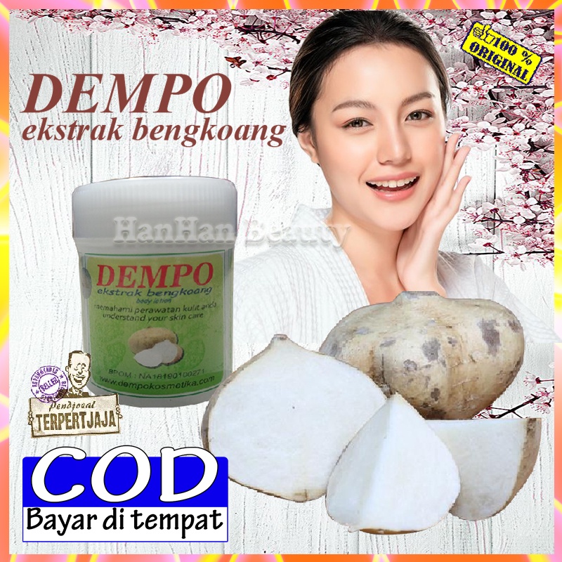Original Dempo Snow Cream Ekstrak Bengkoang Masker Wajah dan Lulur Mencegah Penuaan Dini Cream Untuk