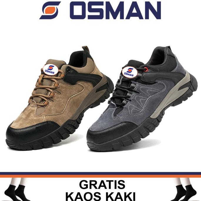 OSMAN Sepatu Safety Shoes Mid Cut Sepatu Sefty Ujung Besi Safety Kerja