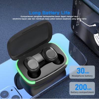 Y60 tws earphone bluetooth with mic Sport Waterproof Headset gaming Bluetooth 5.1 Touch Control HiFi Stereo Portable