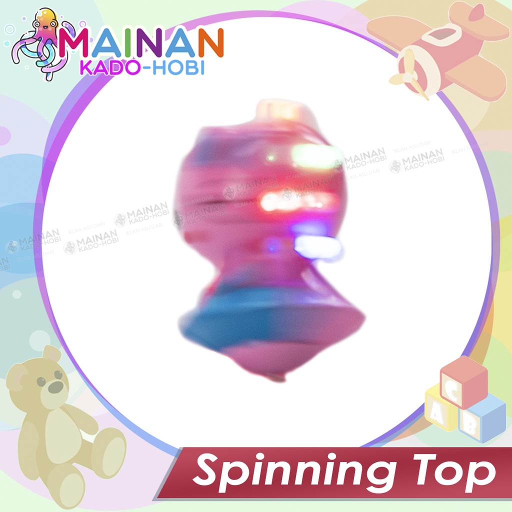 MAINAN ANAK SPINNING TOP GANGSING LAMPU LED PUTAR HELLO KITTY