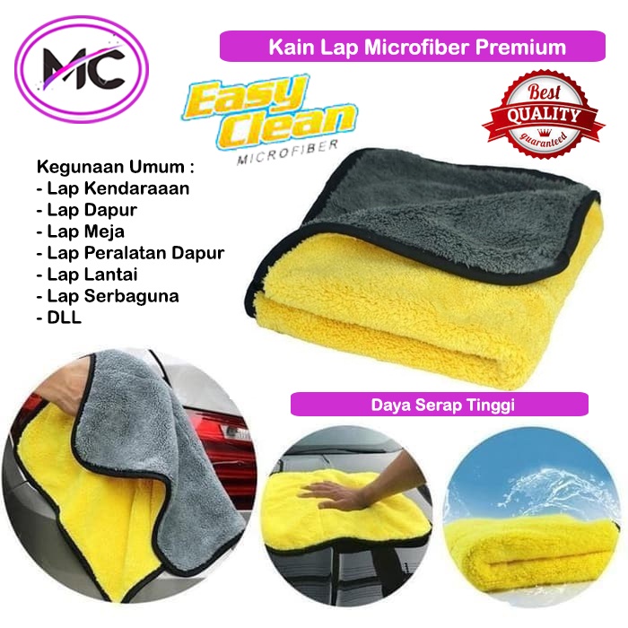 Lap Microfiber Perawatan Mobil Motor Kain Anti Minyak Best Eksport Quality Daya Serap Tinggi