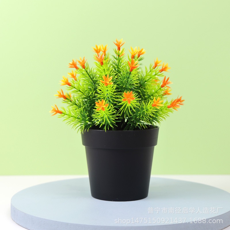 MMM Ornamen Tanaman Bunga 47 Bunga Rumput Artifisial Plastik Pot Tumbuhan Plastik Flowers Potted Ornaments Decoration