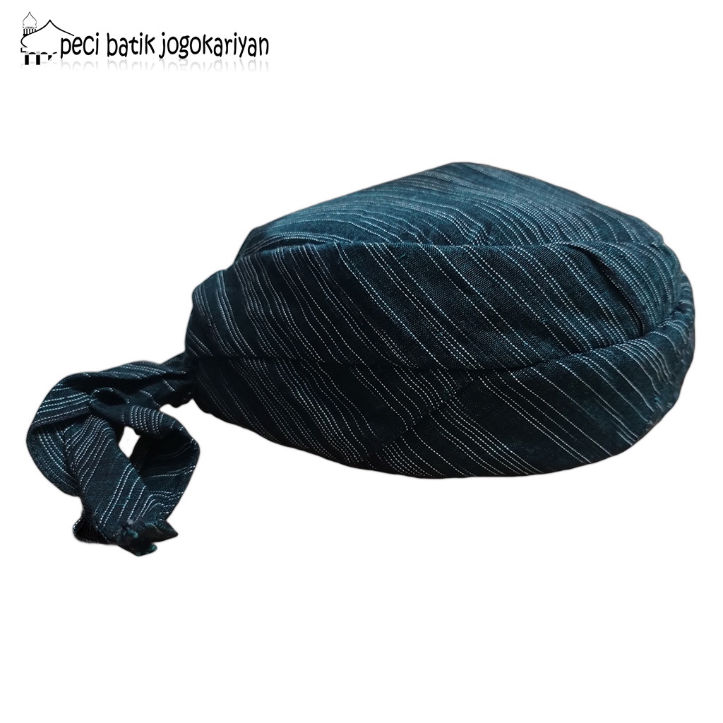 Peci Batik Jogokariyan Motif Lurik Hijau Tua Kopeah Songkok Pria Dewasa Dan Peci Anak - Anak Peci Kh