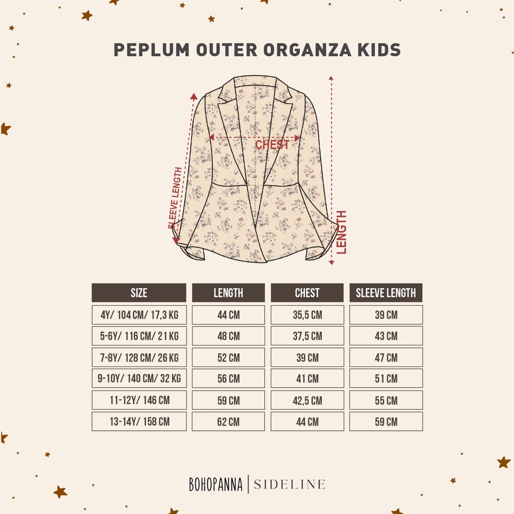 Bohopanna X Sideline - Neeta White Shirt &amp; Peplum Outer Organza for Kids and Adults / Atasan Ibu dan Anak Perempuan