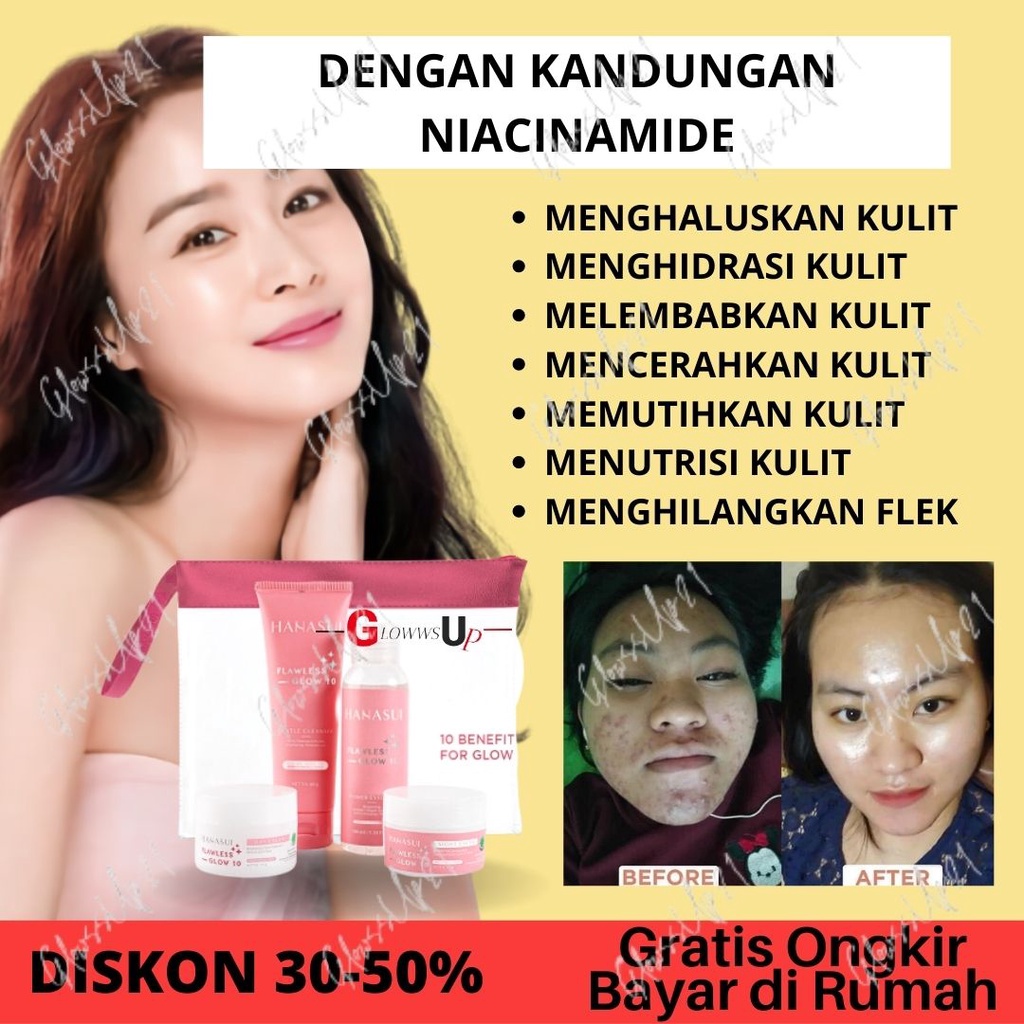 HANASUI FLAWLESS GLOW 10 PAKET LENGKAP 4IN1 - PAKET HANSUI FLAWLESS