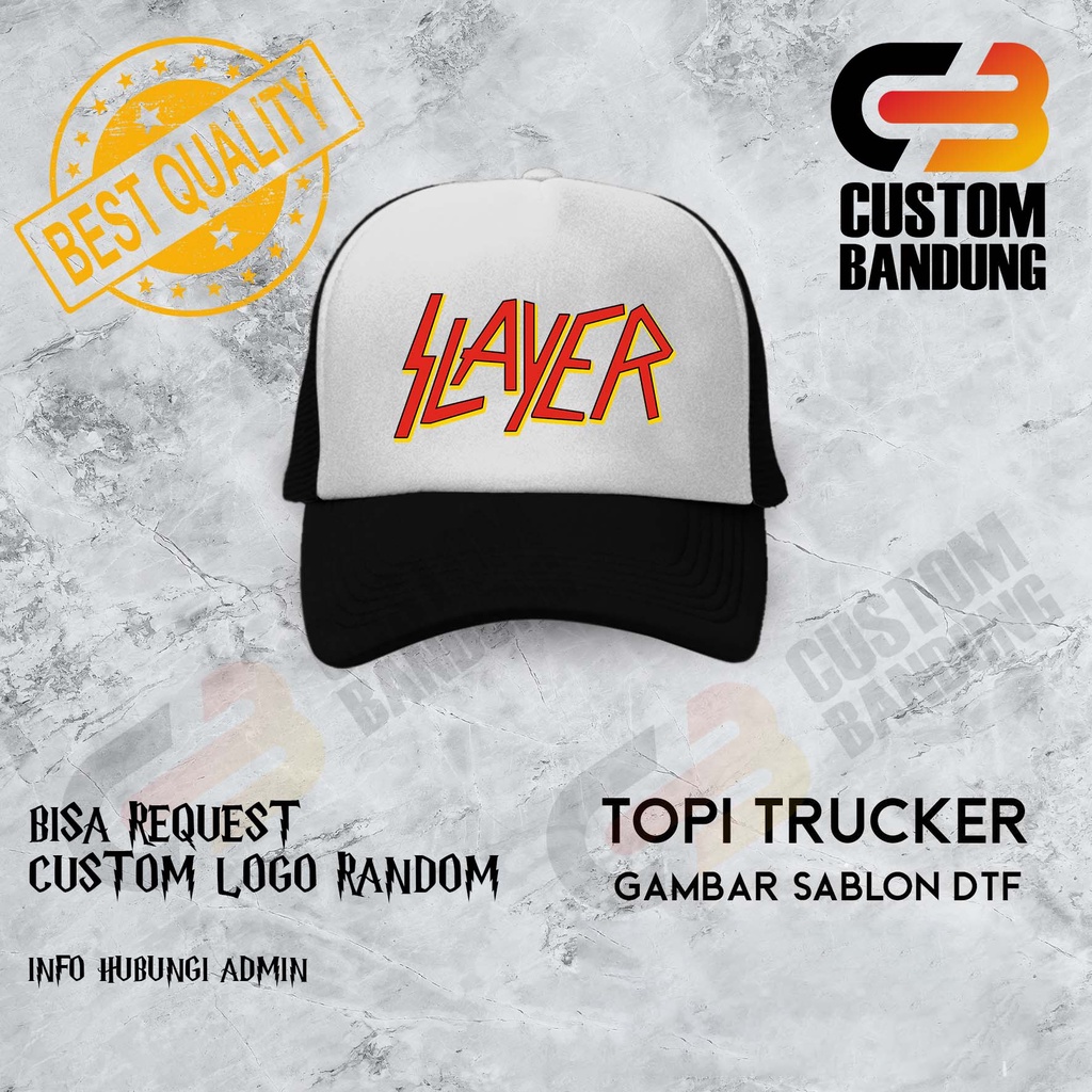 Topi Trucker SLAYER Pria Wanita Topi Jaring Aura Jala Trucker Cap Bisa Tulis Nama Bisa COD Original High Premium Quality