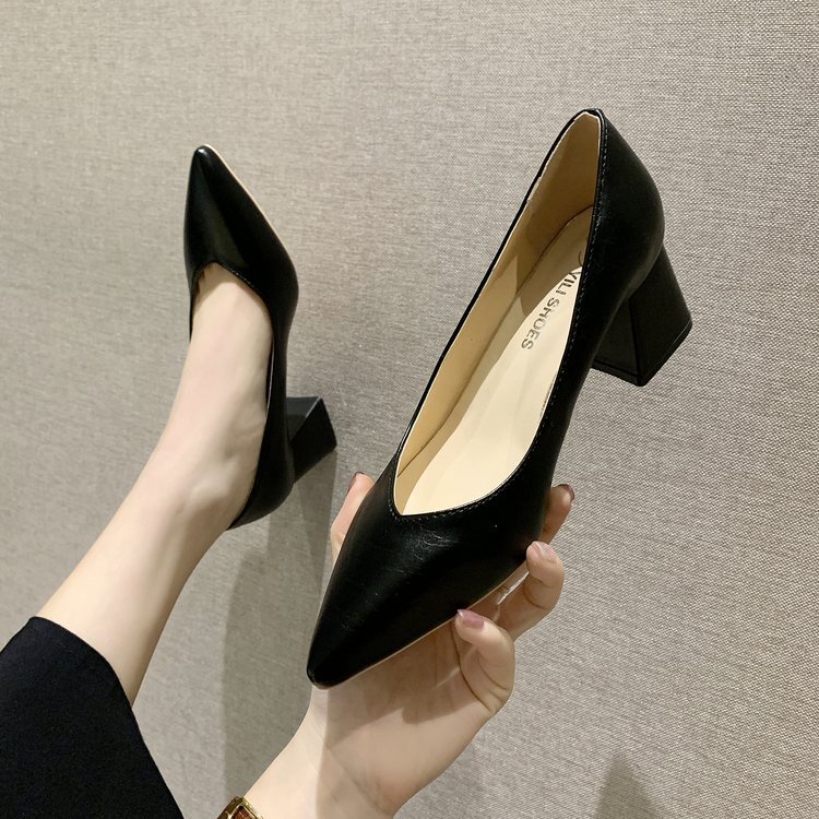 FD Mules Wanita 6cm Sepatu High Heels Kasual Hak Tahu Kerja Import HI-035