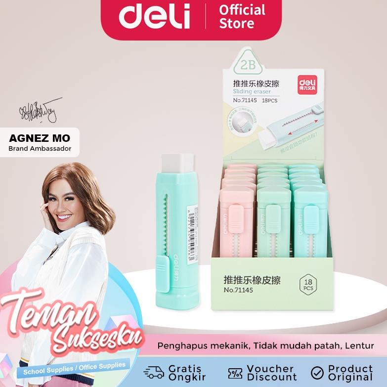 

2.2 Promo Brand Deli Sliding Eraser / Penghapus Mekanik / Hapusan Mekanik Warna Lucu Tidak Meninggalkan Serpihan Bahan TPR+ABS 71145