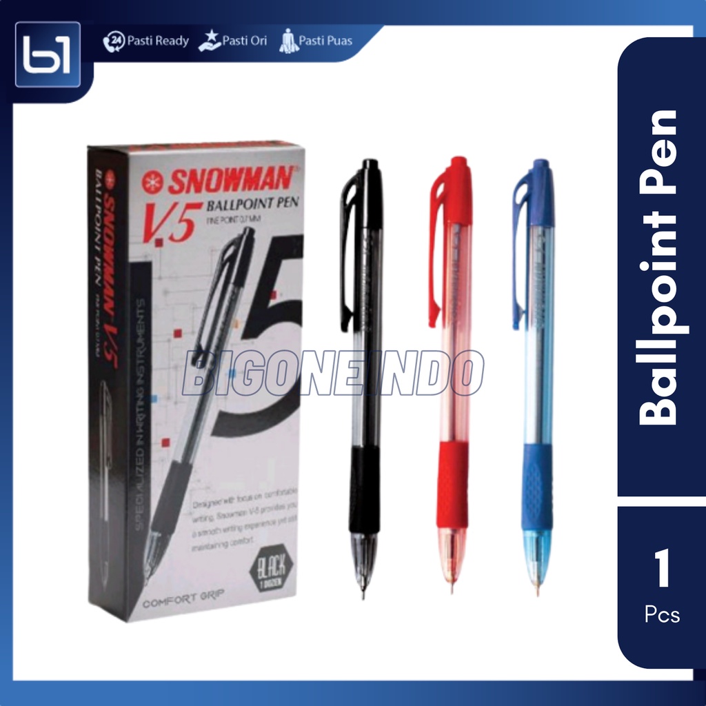 

Pulpen Snowman V5, Ballpoint Pen, Balpen, Pen Gel Alat Tulis Sekolah