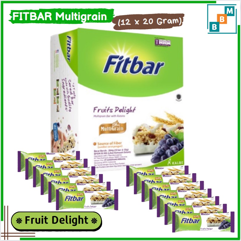 Fitbar Multigrain Box Isi 12x20gr Cheese Choco Fruits Tiramisu