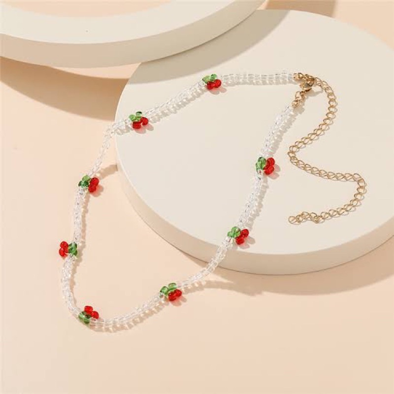 choker cherry / kalung choker cherry / cherry choker korean