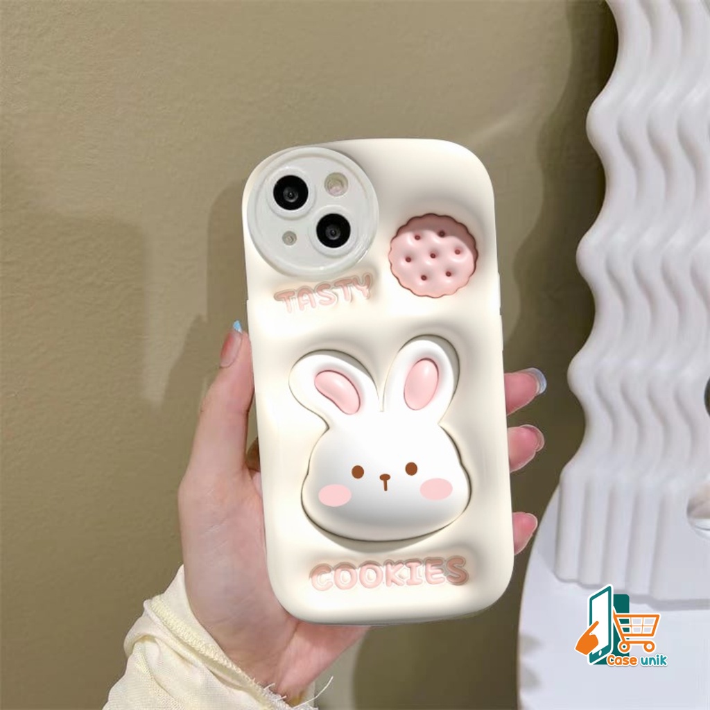 SS149 SOFTCASE MOTIF AKSEN 3D COOKIES RABBIT FOR OPPO A1K A3S A5S A7 A12 A11K A15 A15S A16 A16S A16K A16E A17 A17K A8 A31 A9 A5 A37 NEO 9 A52 A92 2020 A53 A54 A55 A57 2022 A77S A39 A57 LAMA CS5437