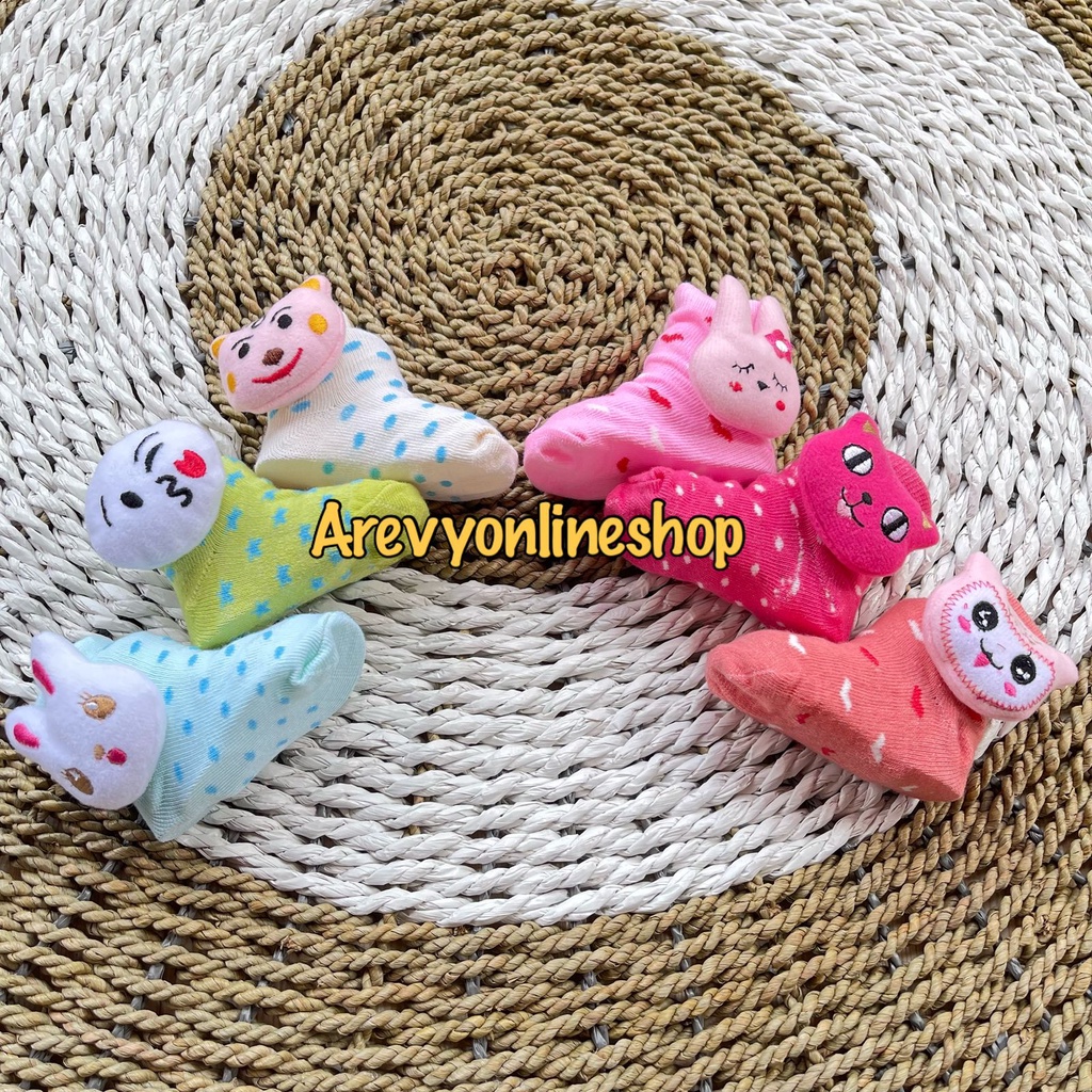 3 Pasang Kaos Kaki Bayi Newborn Baby Kingdom Kaos Kaki Boneka Timbul 0-6 Bulan Perlengkapan Baby Newborn