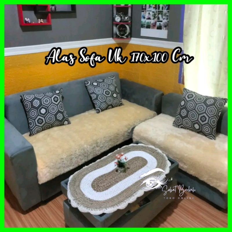 Alas Sarung Sofa Tamu Bulu Rasfur Ukuran 170X100cm Dan 100X85cm 3 2 Seater Tempat Dudukan Alas Kursi