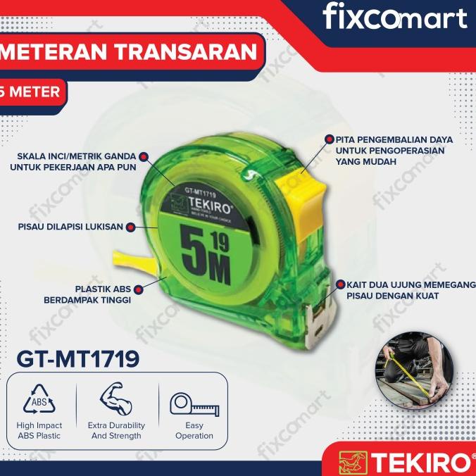 Tekiro Meteran Transparan 5 m / Tekiro Meteran 5 m