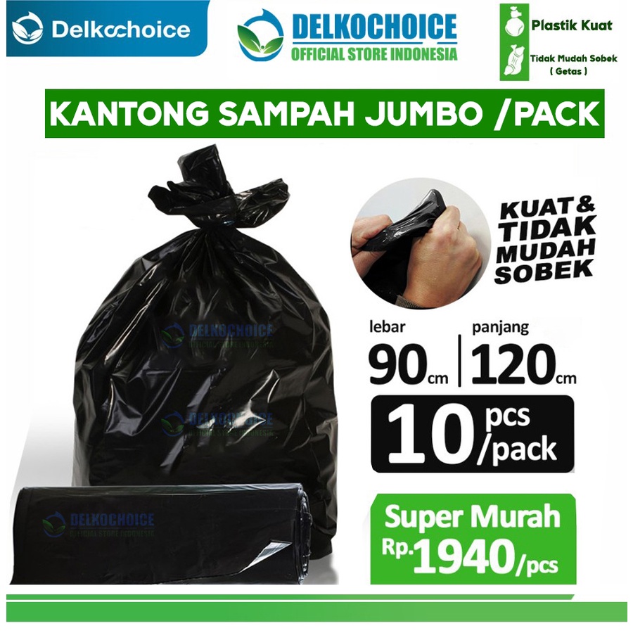 KANTONG PLASTIK SAMPAH 90x120cm TEBAL HITAM JUMBO Trash Bag TERMURAH / SATUAN