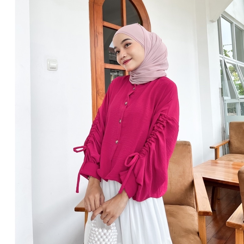 Atasan Wanita Blouse Serut Crinkle Bw01