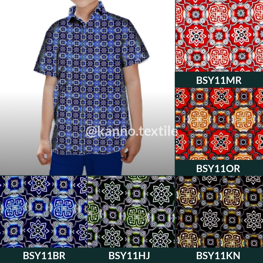 KAIN BATIK SERAGAM SEKOLAH BAHAN BSY SANWOS BSY11 WARNA BIRU/HIJAU/KUNING/MERAH/ORANYE