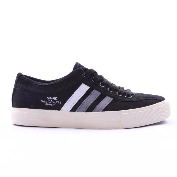Sepatu Capung Dragonfly - Falcon Black White Size 37-43